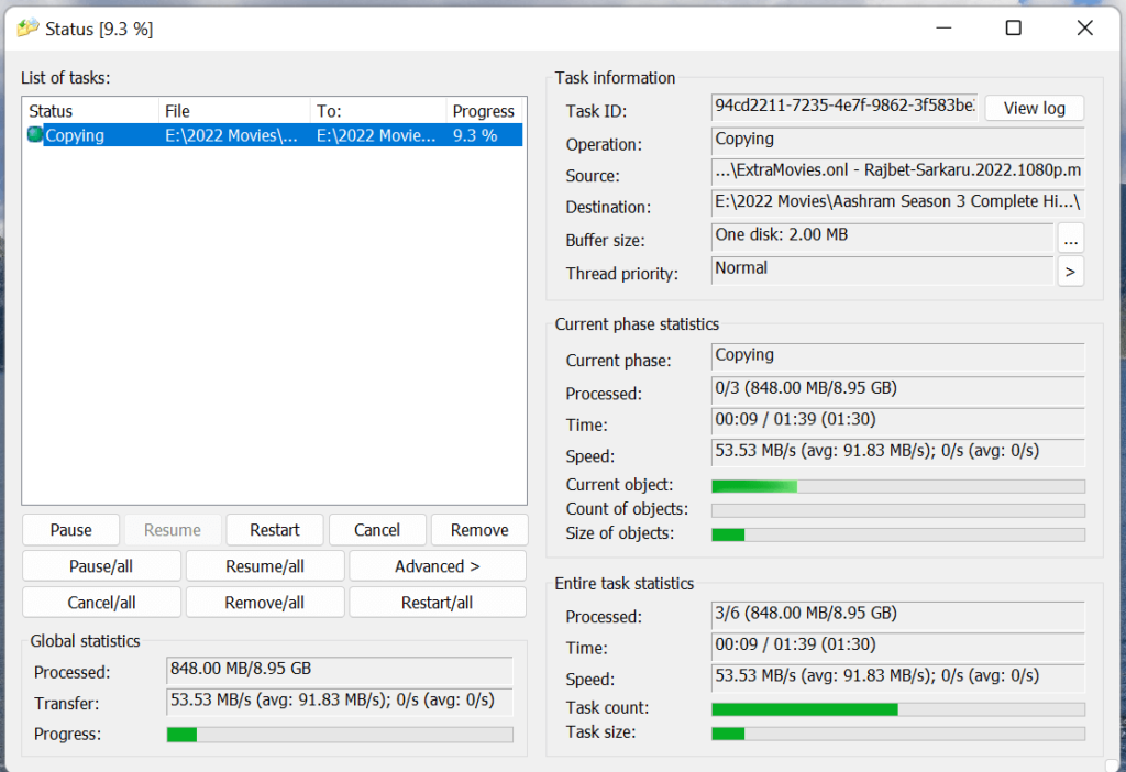 Copy Handler to copy files in windows 11