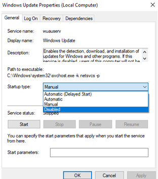 Disable services