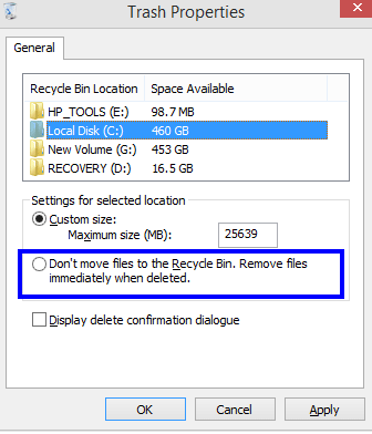 Display delete confirmation dialog