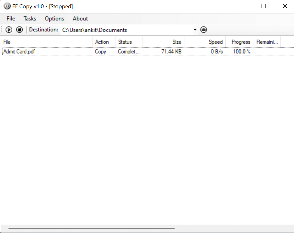 FF Copy version 1 for copy files