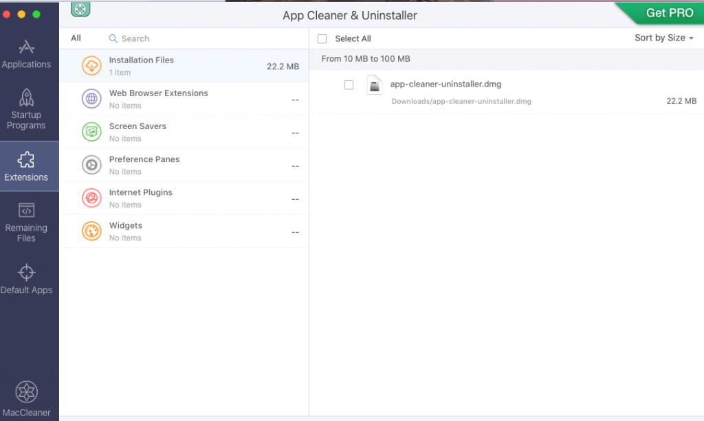 Lists of browser extensions in nektony app