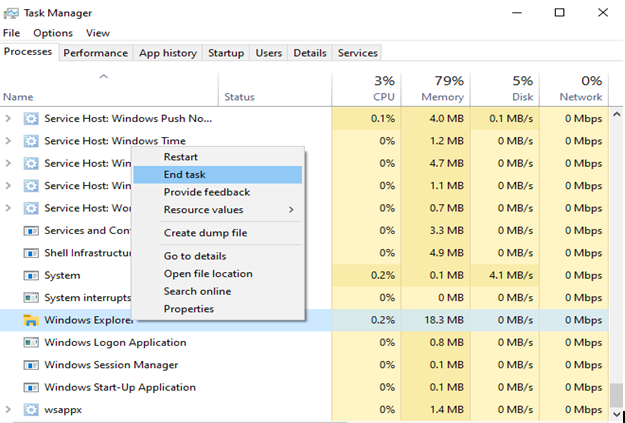 Restart Windows Explorer