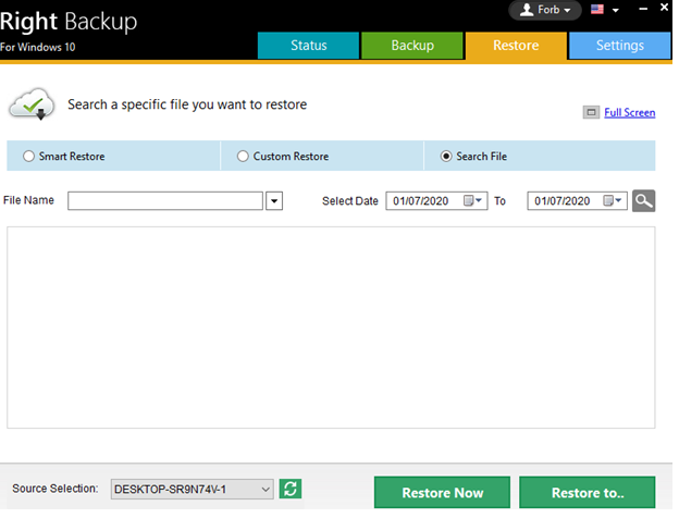 Restore tab