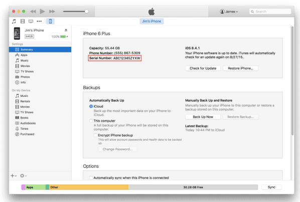 Find iPhone Serial Number