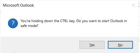 Operating on Outlook in Safe Mode