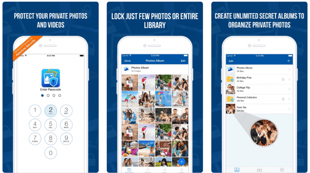 Use Keep Photos Secret using third party app, hide pictures on iphone