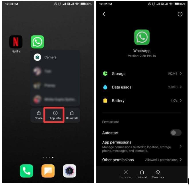 how to add whatsapp icon to home screen