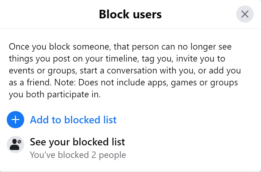 block users