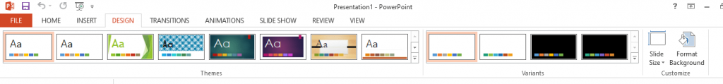 design tab, locate Format Background