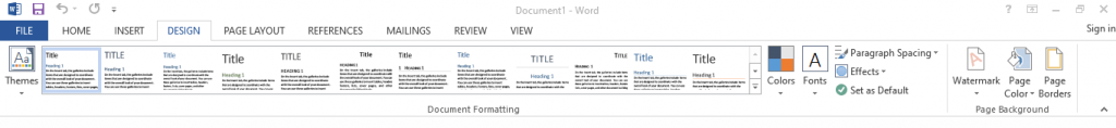 design tab in ms word, tile an image