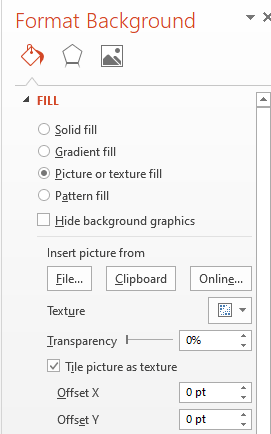 format background, Tile picture as texture