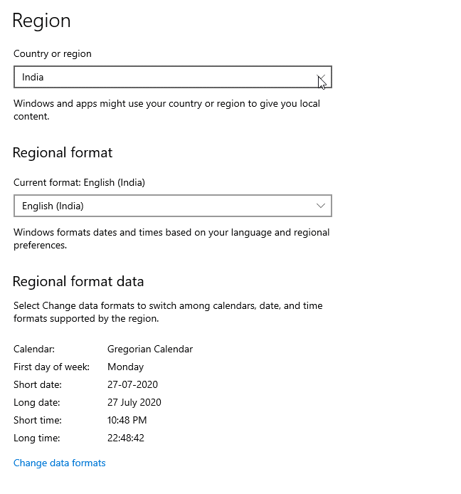 changing windows language
