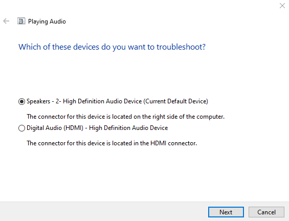Windows audio service not running