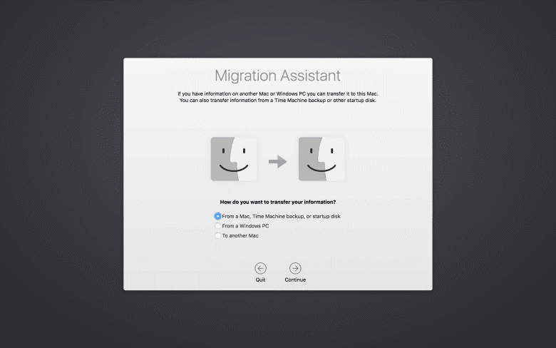 migration assistant, set up new Mac from old Mac