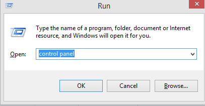 run control panel, Power Options Windows