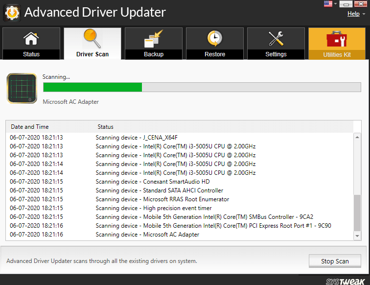 scanning in advance driver updater, outdated driver updater