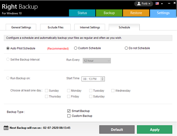 online backup scheduler service