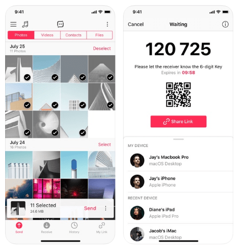 share link in Send Anywhere
