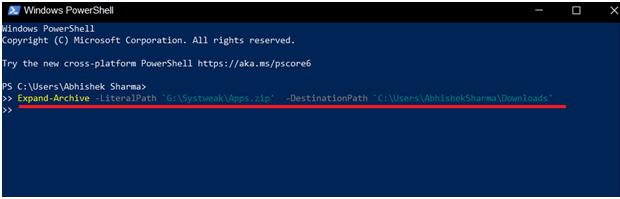 windows powershell expand archive