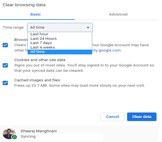 Browsing data