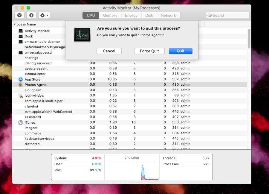 Force shutdown program mac