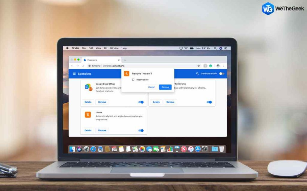 how to delete apps on mac extensions in use chrome