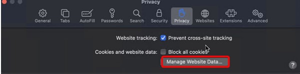 Privacy tab