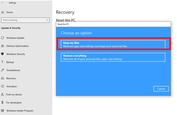 windows 10 registry repair recovery console