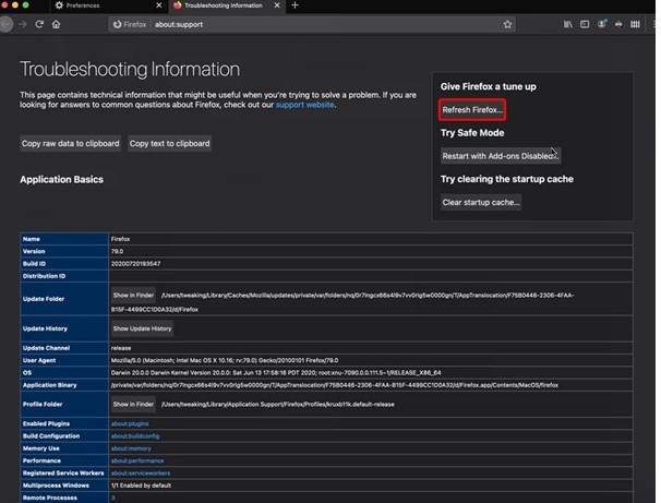 Refresh Firefox