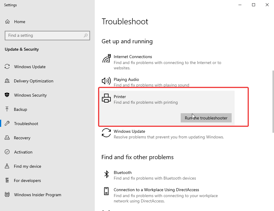Run the troubleshoot in windows
