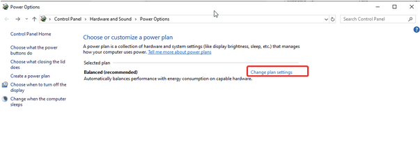 click Change plan settings