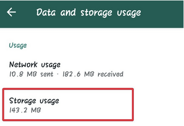 Storage Usage section