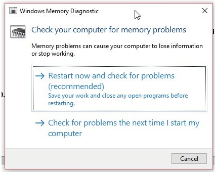 Restart now and check for problems