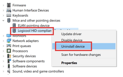 Click on Uninstall Driver
