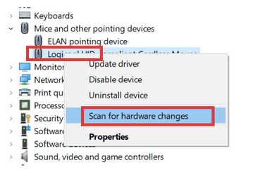 Scan for Hardware Changes