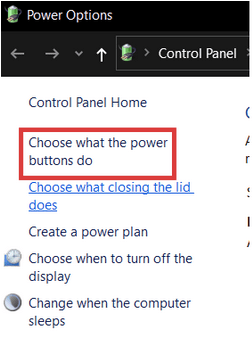 Choose what the power button does