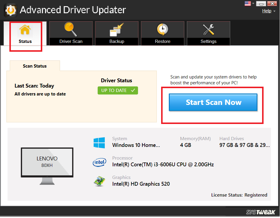 Start Scan Now with advanced driver updater