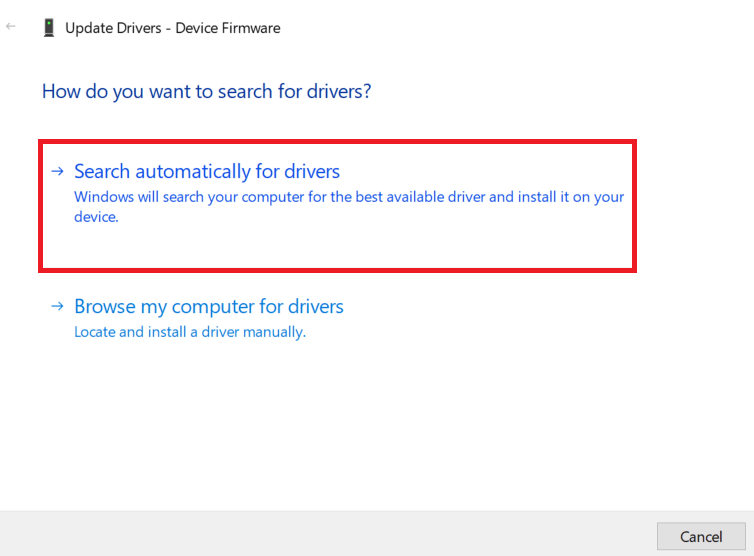 Windows 10 automatic driver software update
