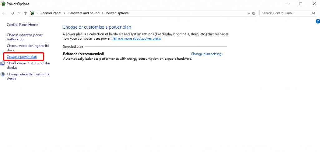 create power plan in windows
