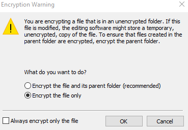how to encrypt a file in windows encryption options
