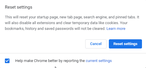 ERR_NETWORK_CHANGED Chrome Error