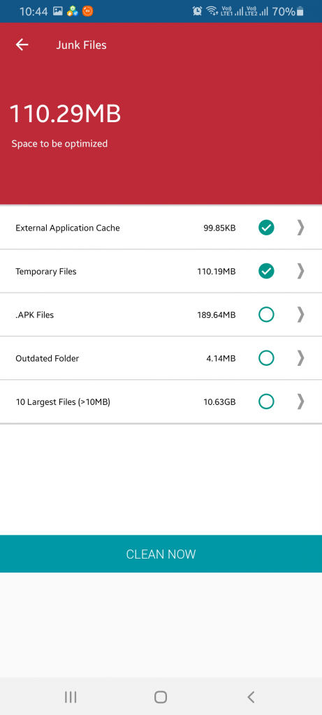 how to delete junk files on adroid samsung