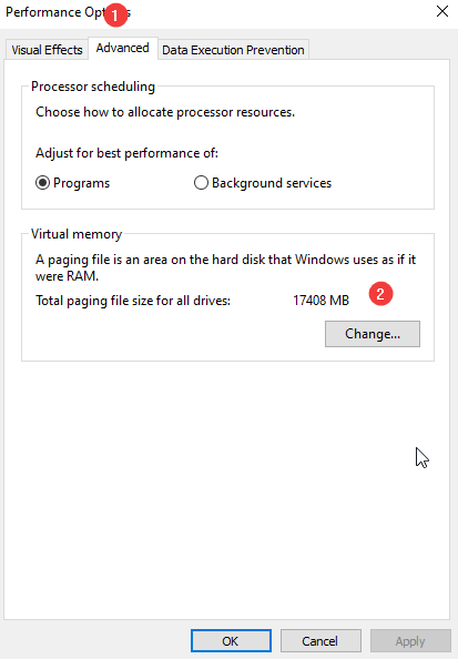 advanced performance option
