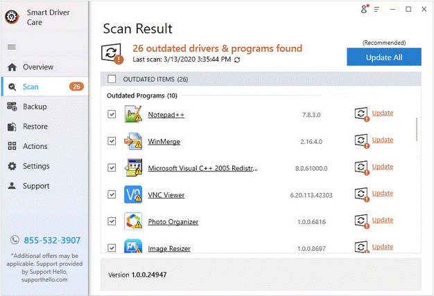 scan result in smart driver care