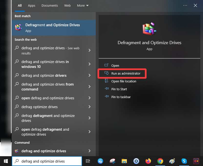 defrag drives Windows 10