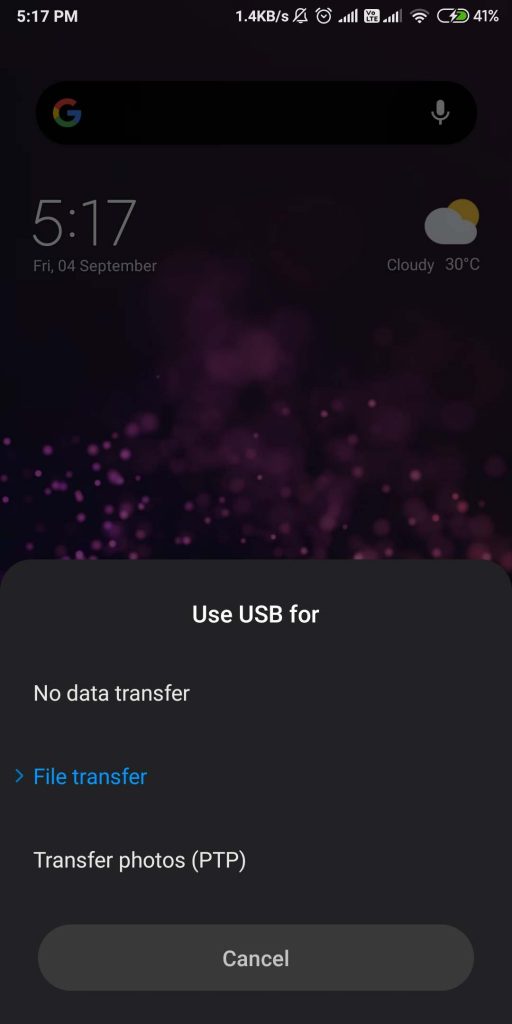 Check The USB Settings For Android