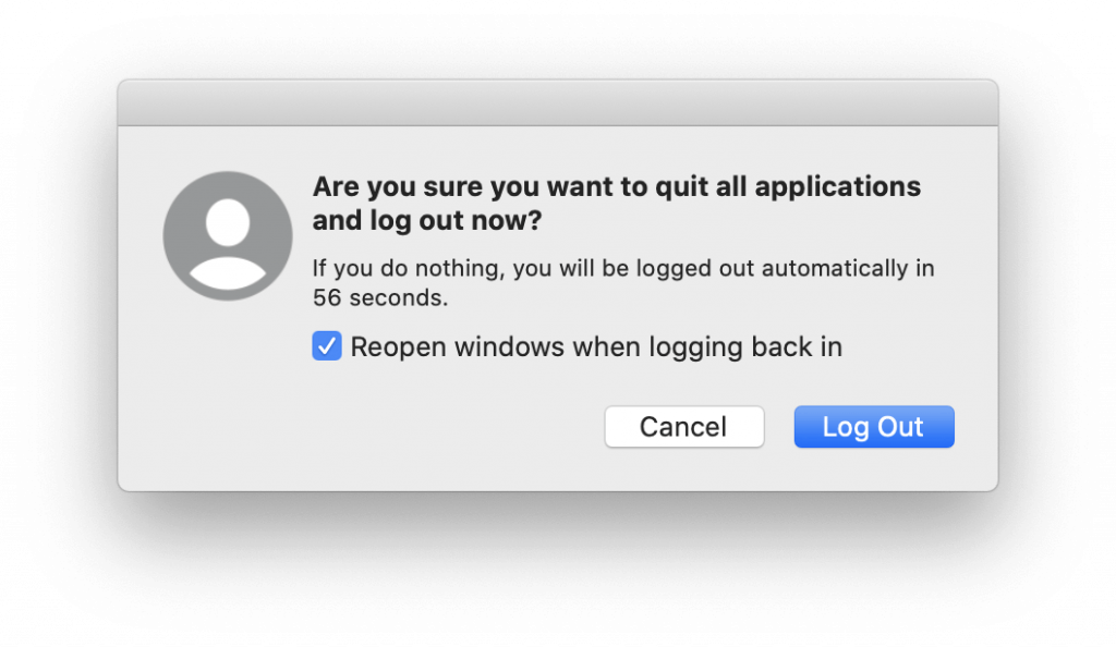 Log out and log in to User Account