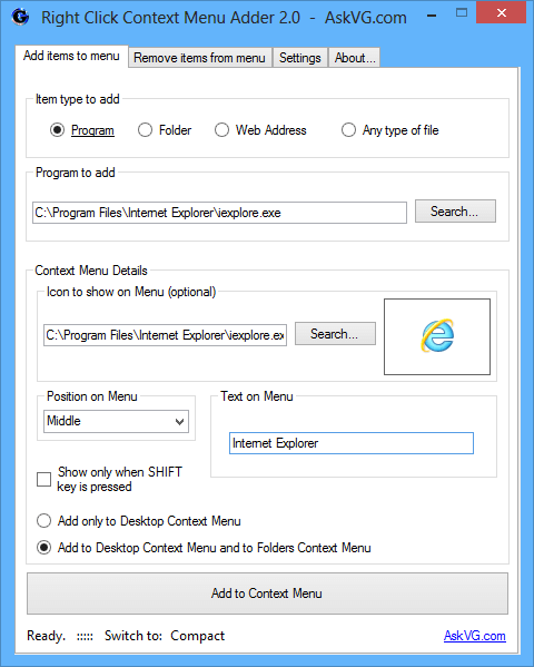 Right Click Context Menu Adder