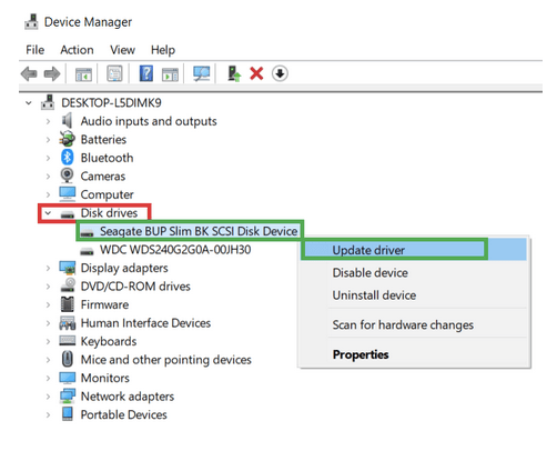 Update the Driver for External Hard Drive