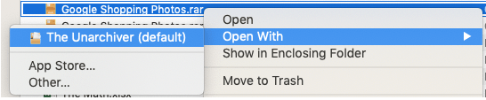 The Unarchiver” tool